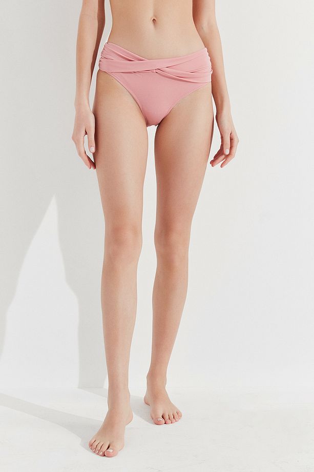 Pembe Basic Twist Bikini Altı - 1