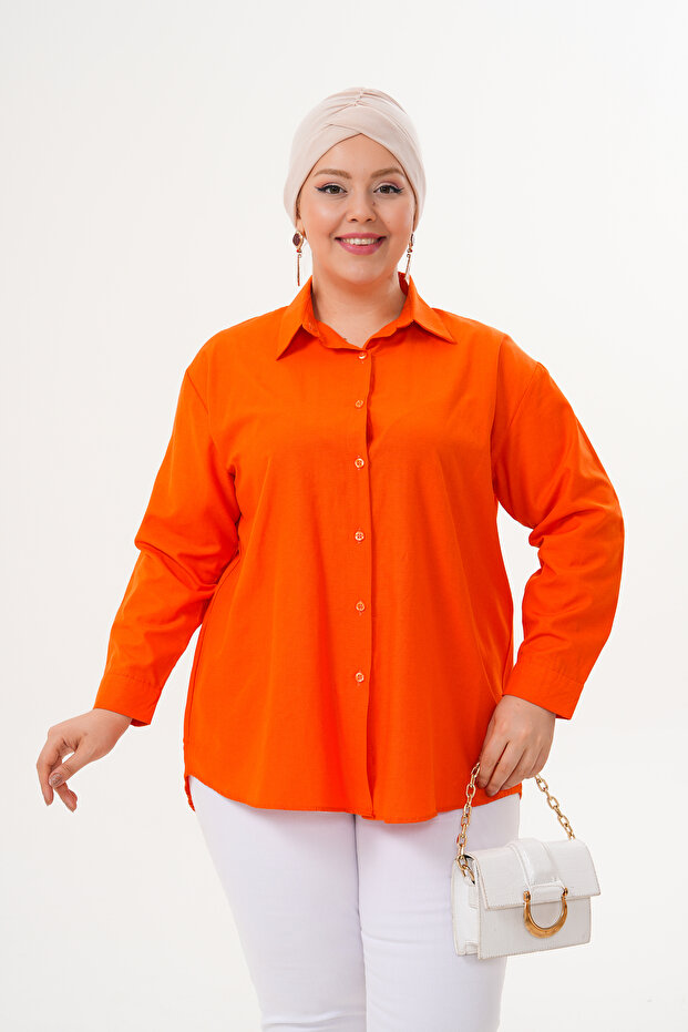 Women's Hijab Loose Cut Shirt - Oranje