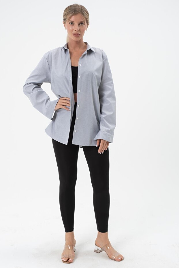 قميص نسائي منقوش بلون سادة - 5