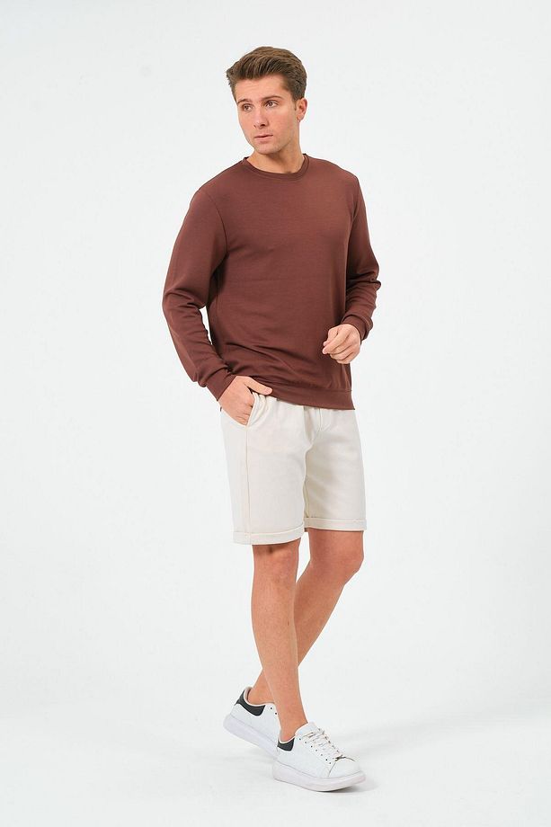 Erkek Düz Renk Regular Fit Bermuda Şort - 5