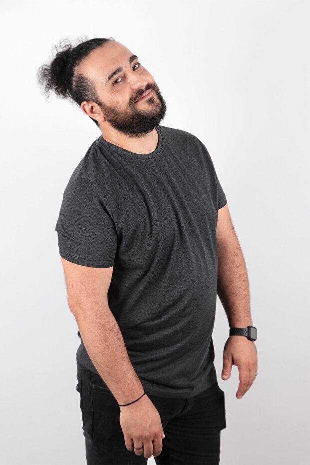 Μπλουζάκι Plus Size Basic 100% βαμβακερό μπλουζάκι - 4