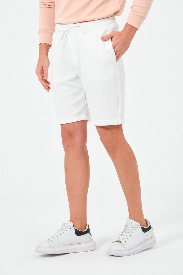 Erkek Düz Renk Regular Fit Bermuda Şort - 1