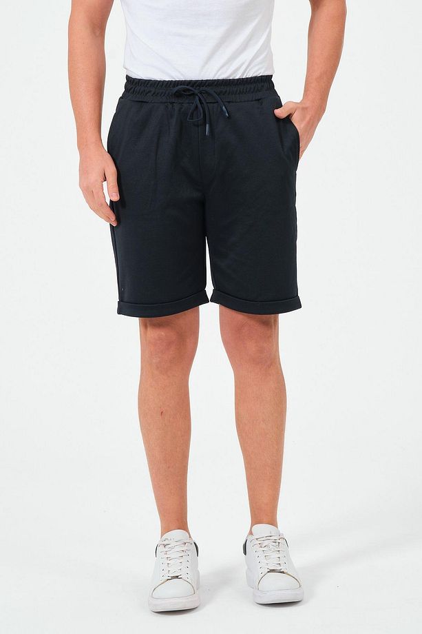 Erkek Düz Renk Regular Fit Bermuda Şort - 3