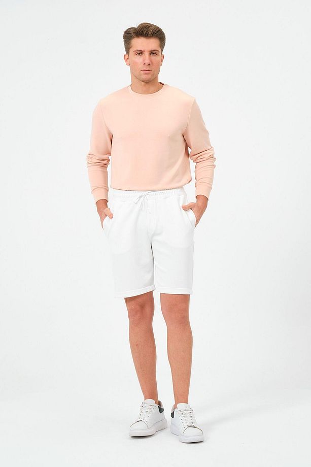 Erkek Düz Renk Regular Fit Bermuda Şort - 5