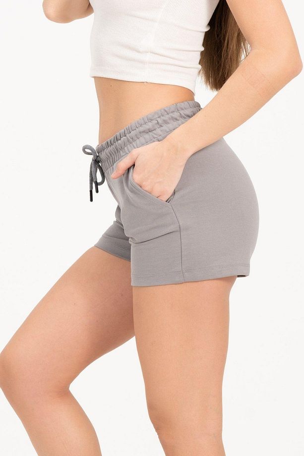 Kadın Taş Rengi Şort Mini Spor Şort - 3