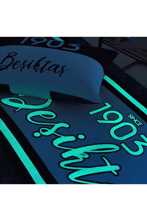Lisanslı Beşiktaş 1903 Glow Tek Kişilik Pamuk Nevresim Takımı - 3