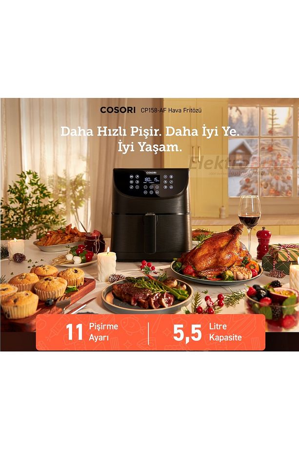 5,5 L 11 Program, On Isitma ,sicak Tutma, Dokunmatik, Bulasikk Makinesinde Yikanabilir, 1700w - 5