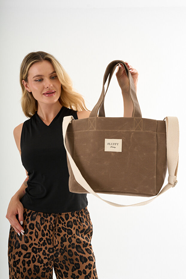 Cookie Mumlu Kanvas Su Geçirmez Kadın Omuz El Çantası Lise Ve Üniversite Okul Çantası(EN:28 BOY:25) - 9