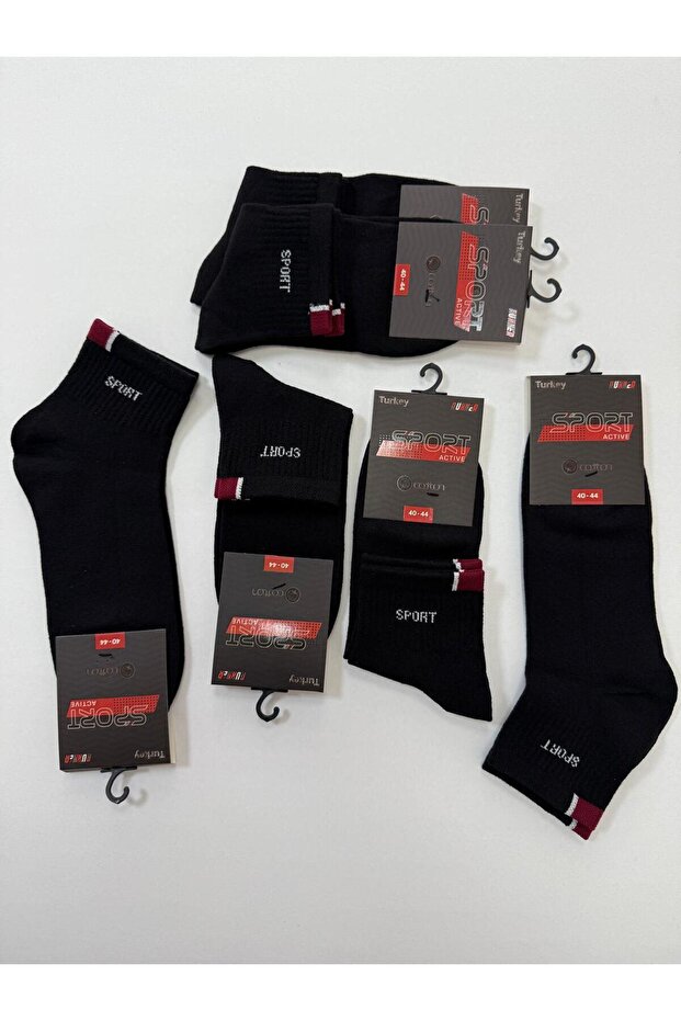 5 Pack Washed Black Cotton Half Socks