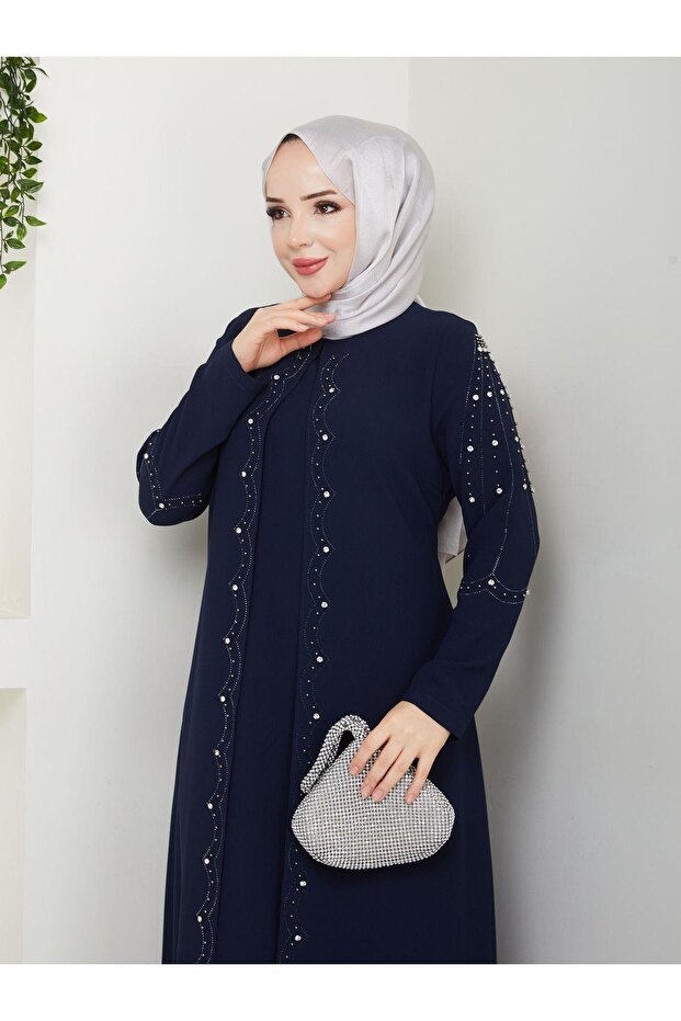 Plus Size Full Length Mother's Dress with Cape