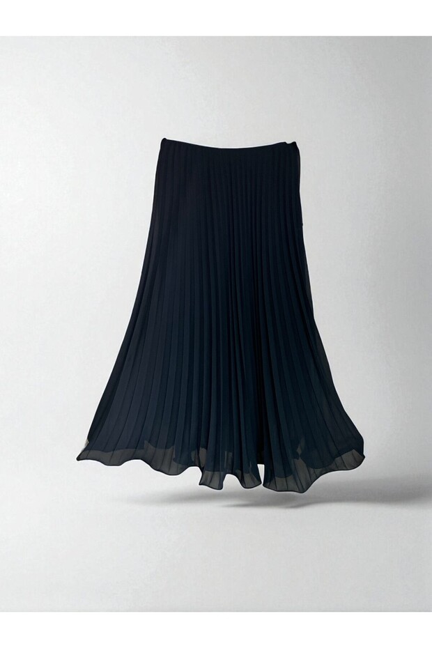 Kadın Piliseli Şifon Etek - 1