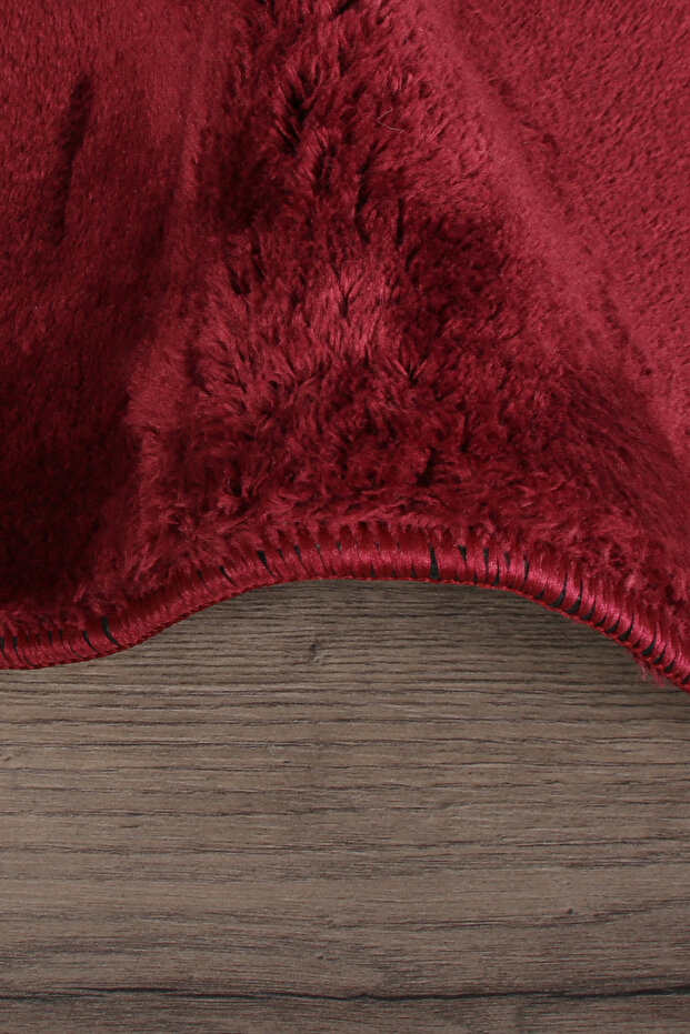 Lunasoft Red Modern Design Non-Slip Base Soft Machine Washable Bath Mat Set of 2 - 3