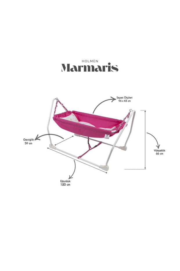Pembe Marmaris Katlanabilir Bebek Hamağı