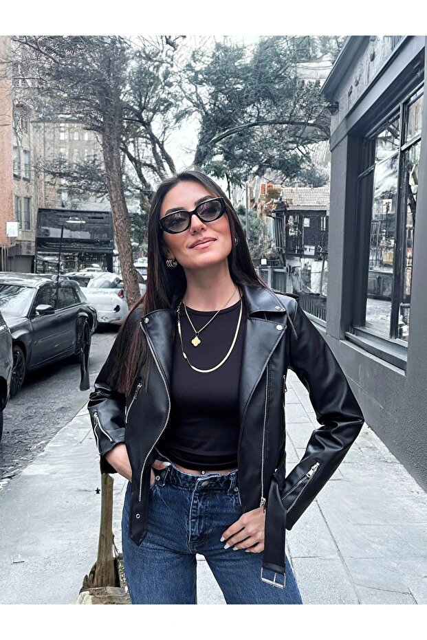 Damen Lederjacke Seamless - 5