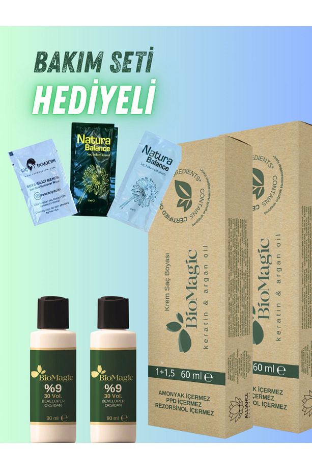 Bio Magic Amonyaksız Saç Boyası 10.11 Yoğun Küllü Açık Sarı X 2 Adet & 30 Vol. Oksidan 2 Adt - 1
