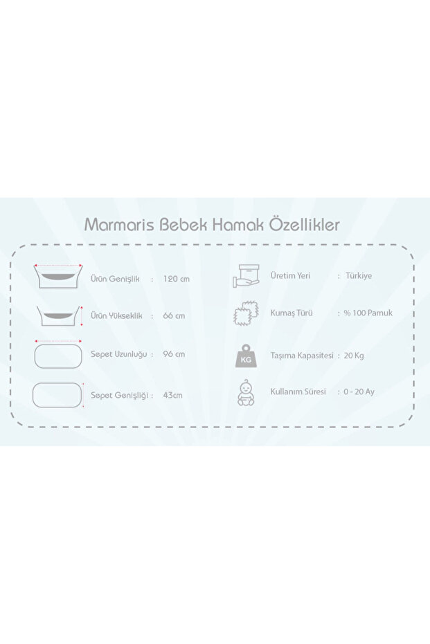 Marmaris Katlanır Bebek Hamağı (gri) - 8