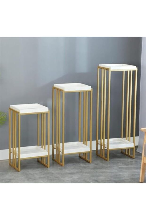 Side Table Side Table Square Nesting Side Table, Tray Table for Bed or Chair, Wrought Iron Flower St - 6