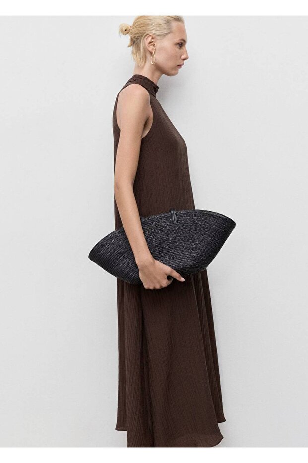 Lyocell halter yaka elbise - 7