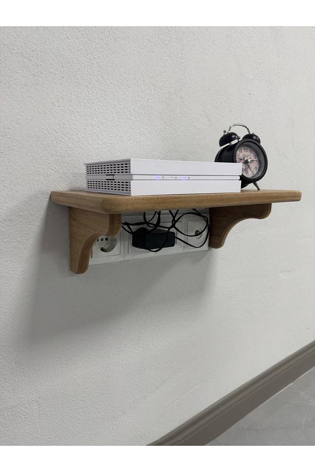 Dekoratif Priz Üstü Raf, Tekli Modem Rafı - 3