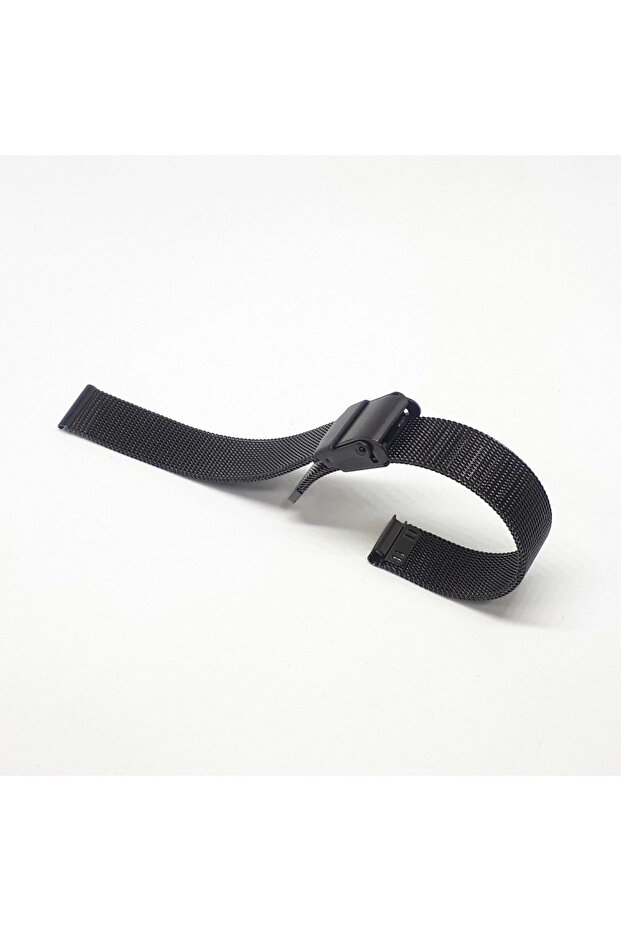 12mm Black Color Mesh Fine Weave Steel Plated Metal Watch Band