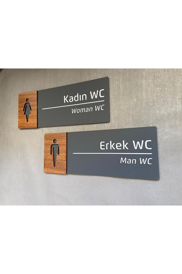 Ceviz Serisi Bay-Bayan WC Kapı İsimliği - 6
