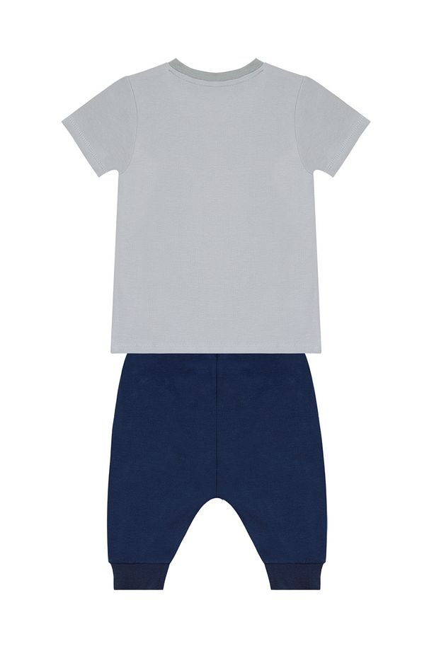 Fermuar Dino Erkek Çocuk Yazlık T-shirt Kapri Şort Takım - 4