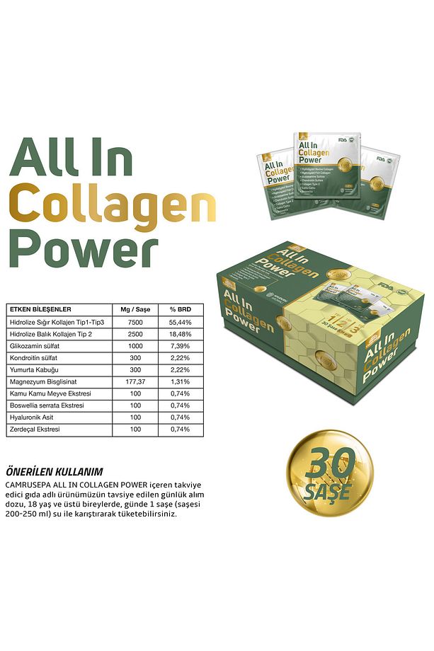 All In Collagen Power Tip 1-2-3 (AHUDUDU AROMALI) 30 Saşe Kolajen - 3