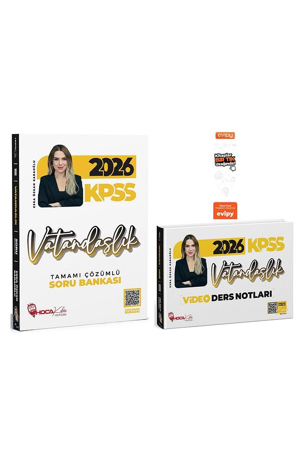 2026 Kpss Vatandaşlık Video Ders Notları Soru Bankası 2 Kitap - Esra Özkan Karaoğlu Ayraç Hediyeli - 2