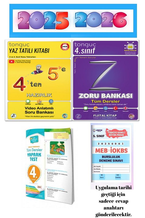 4. Sınıf 4 Ten 5 E Hazırlık Seti Telafi Eğitimi Ön Hazırlık 3 Kitap 2025 - 2026 Yaprak Test - 2