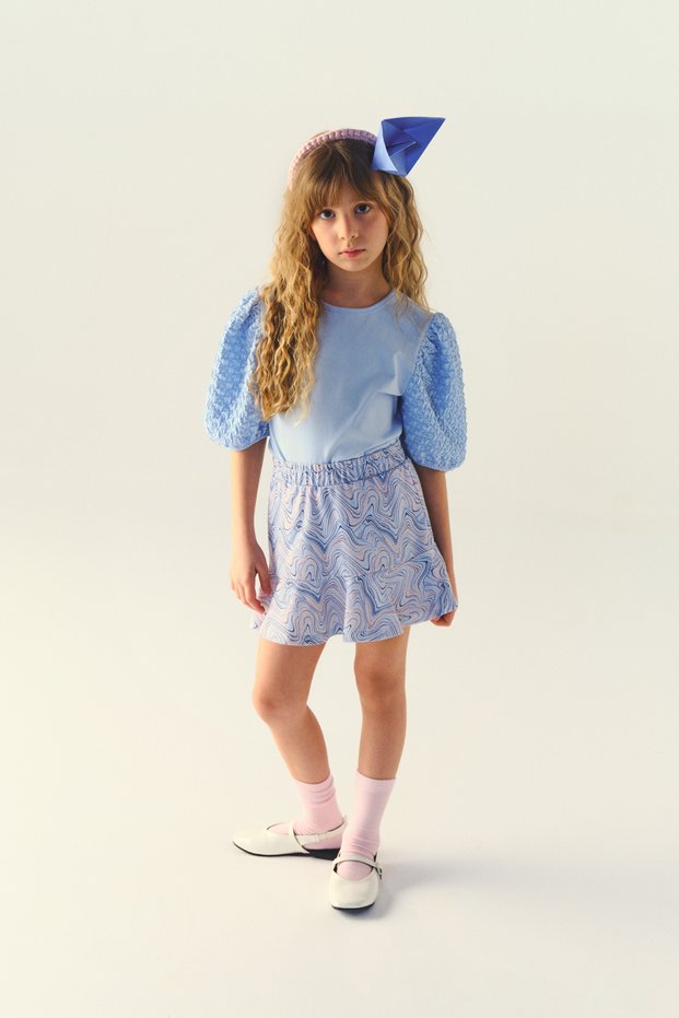 Girl's Short Sleeve Blue T-Shirt
