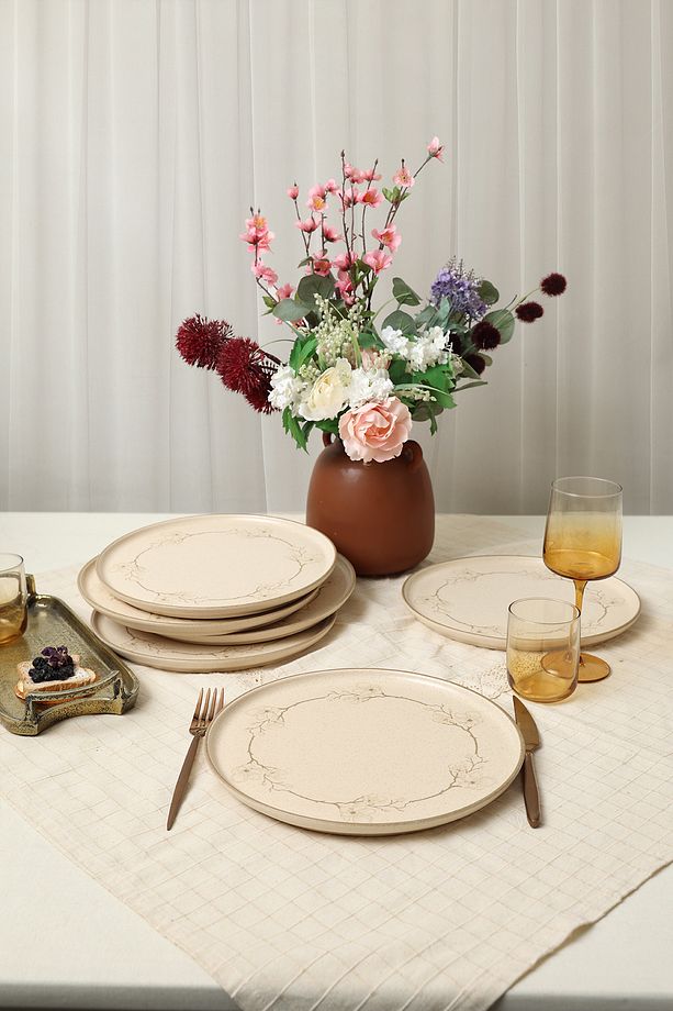 Taupe Bloom Nordıc Servis Tabağı 28 Cm 6 Adet 22528 - 3