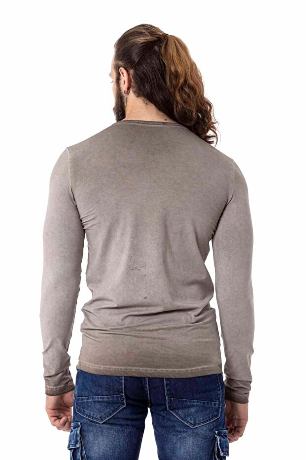 Cl527 Buttoned Basic Anthracite Sweatshirt - 3