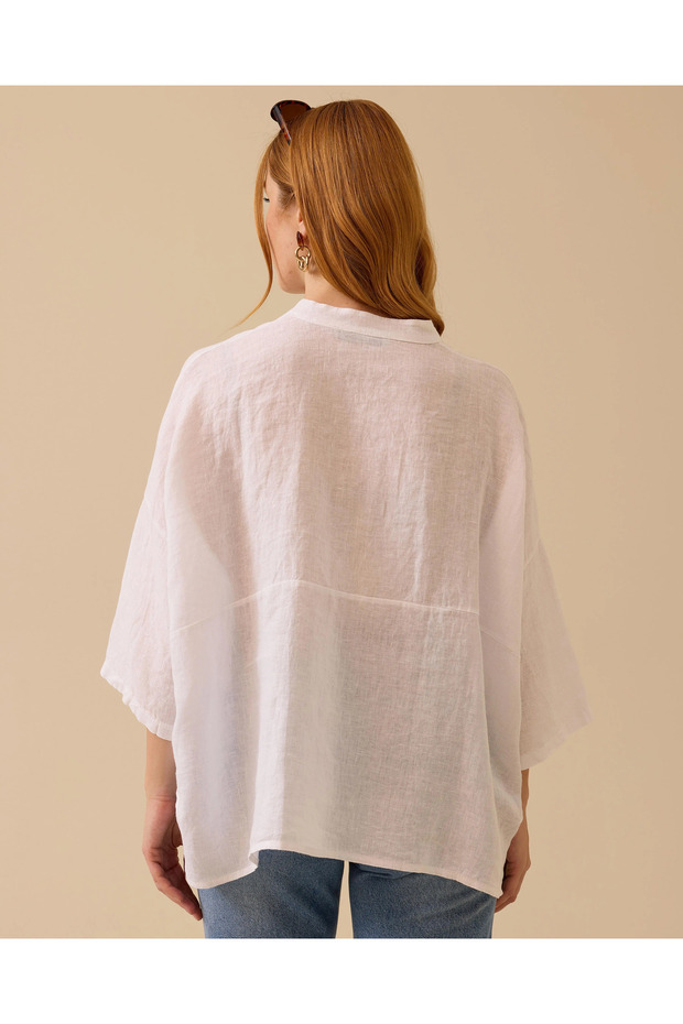 Hakim Yaka Düğmeli Gömlek - 3