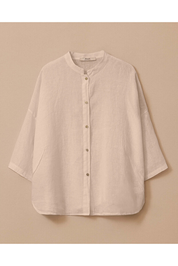 Hakim Yaka Düğmeli Gömlek - 6