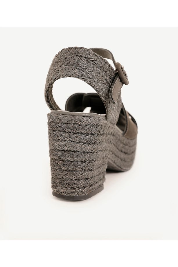 Yüksek Tabanlı Deri Espadril - 3