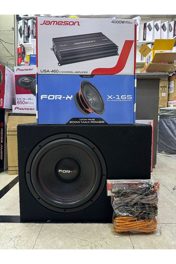 Set Takımı 30cm Bass 16cm Midrange 4 Kanallı Anfi Kablo Seti - 1