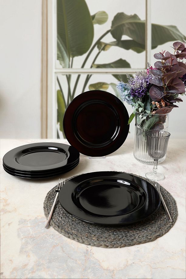 Siyah Servis Tabağı 28 Cm 6 Adet 650 - 3