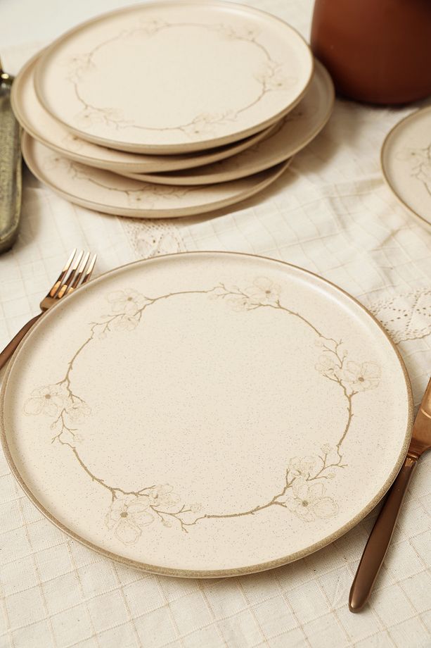 Taupe Bloom Nordıc Servis Tabağı 28 Cm 6 Adet 22528 - 4