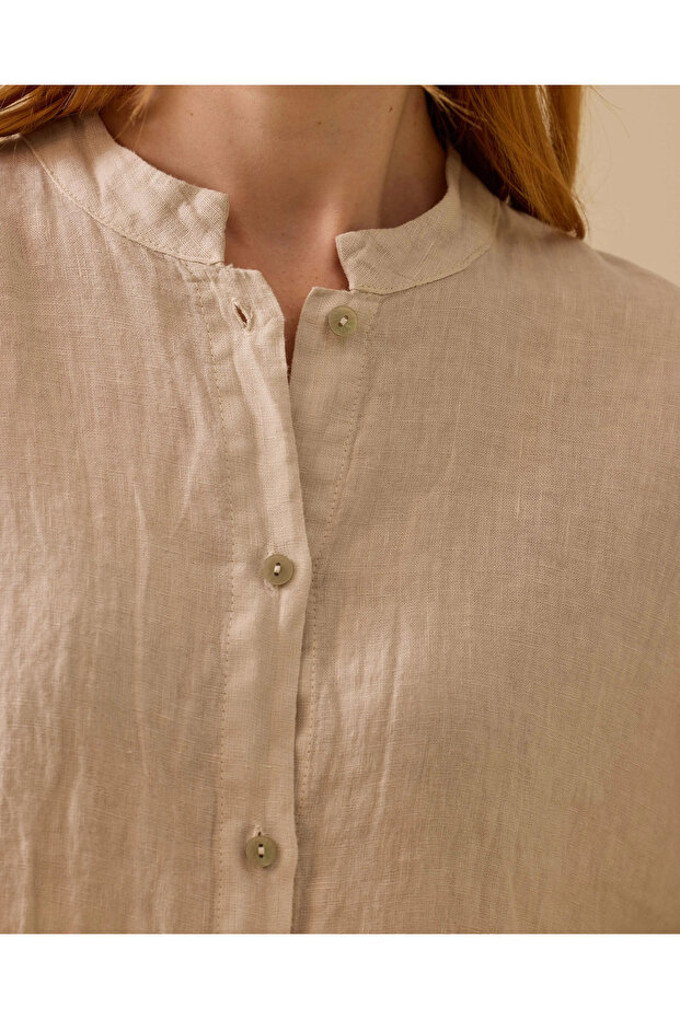 Hakim Yaka Düğmeli Gömlek - 4