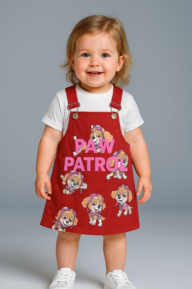 Paw Patrol Printed Gabardine Fabric Girls' Dress