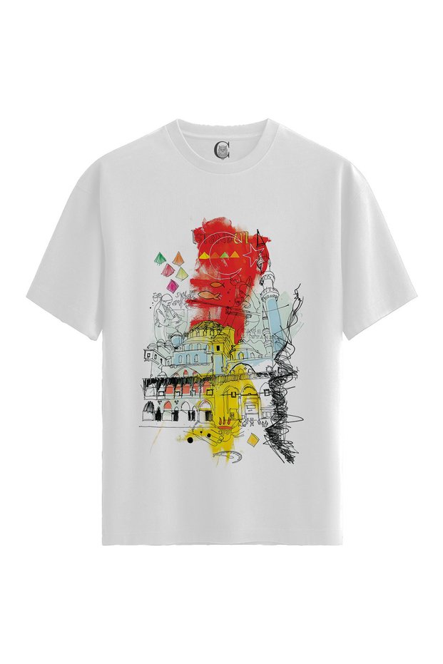 Women/Unisex White 100% Cotton Relaxed Fit Crew Neck Dust Custom Printed T-Shirt