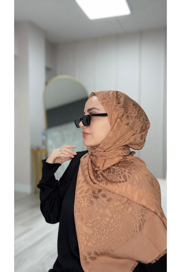 شال منقوش بنقشة الفهد 4370 سينامون - 2