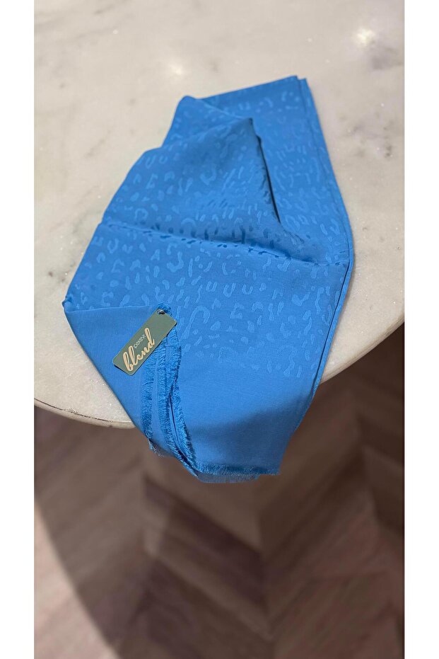 شال منقوش بنقشة الفهد 4370 نيلي - 1