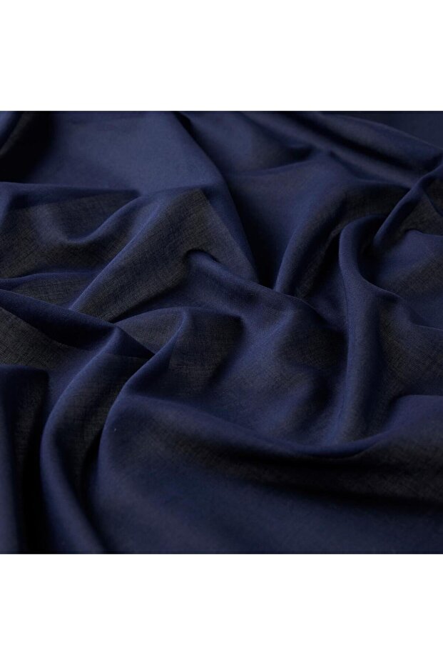 Eșarfă simplă din bumbac bleumarin - 2