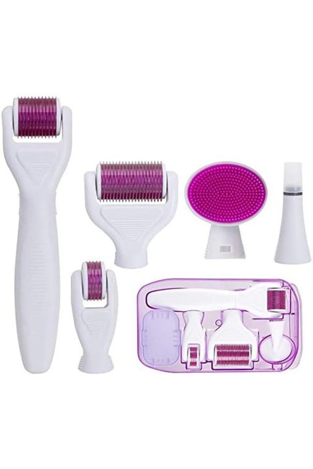 6 in 1 Derma Roller Kit 540 Titanium Alloy Micro needles Roller 0.25mm / 0.5mm / 1.0mm for Hai