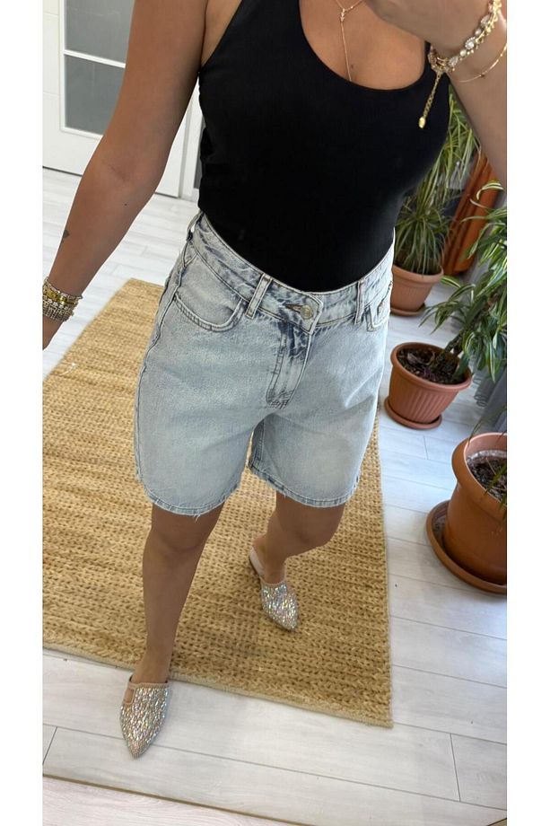 Şehir boy kot şort Mavi - 3