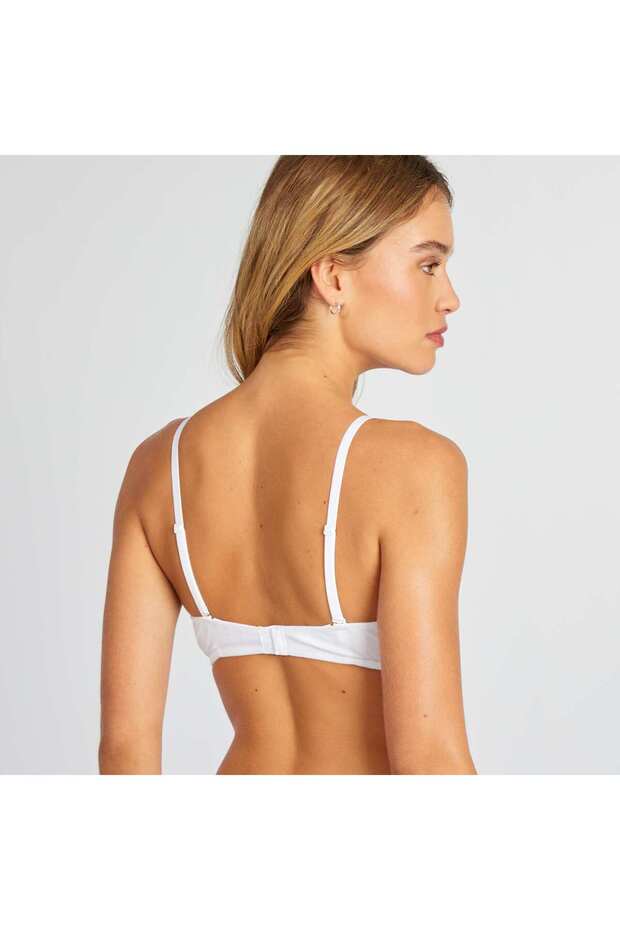 حمالة صدر مثلثة غير مبطنة باللون الأبيض - 2