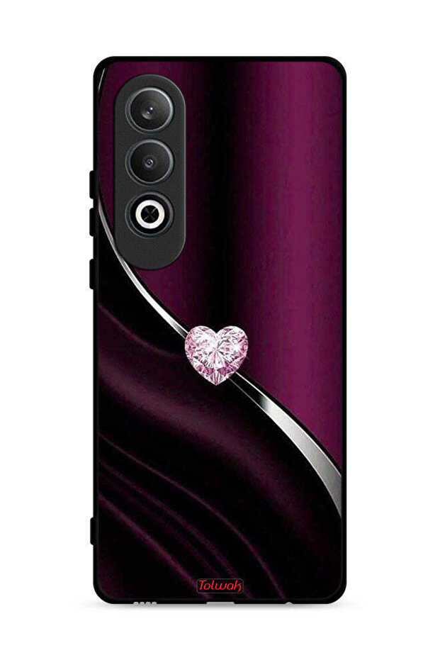 غطاء حماية لهاتف Oppo K12 Plus 5G بتصميم قلب ماسي