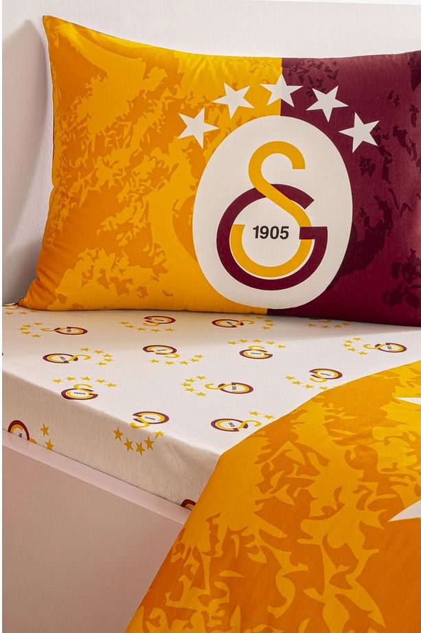 Orijinal Lisanslı Galatasaray 5 Yıldız %100 Pamuklu Tek Kişilik Nevresim Takımı - 2
