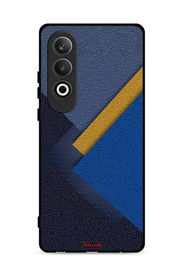 غطاء حماية لهاتف OnePlus Nord CE4 5G بنقشة مثلثات جلدية